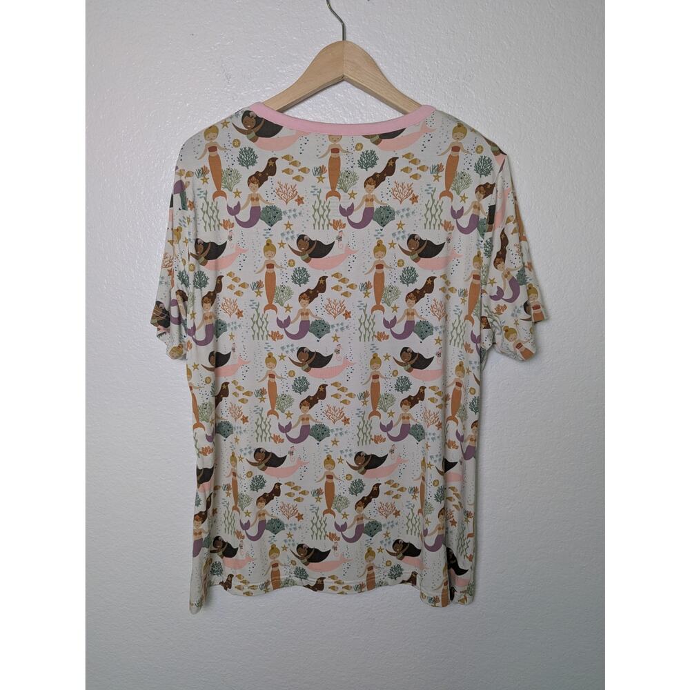 Emerson & Friends 2 Piece Bamboo Mermaid Short Sleeve Shorts Pajama Set Women XL - Picture 3 of 13